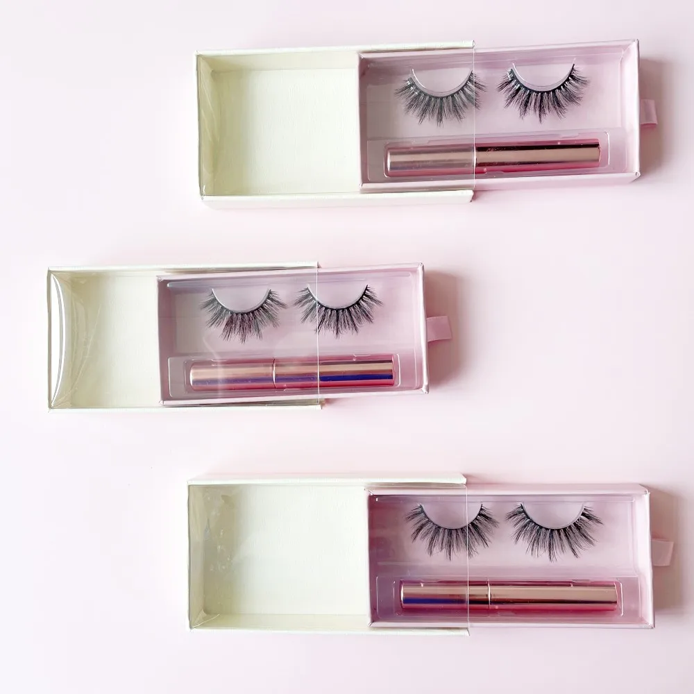 Custom Packing Premium Cruelty Free 3D Silk Lashes Export Sliding Cases for Vegan Faux Mink Lashes Faux Cils Best Silk Faux Mink