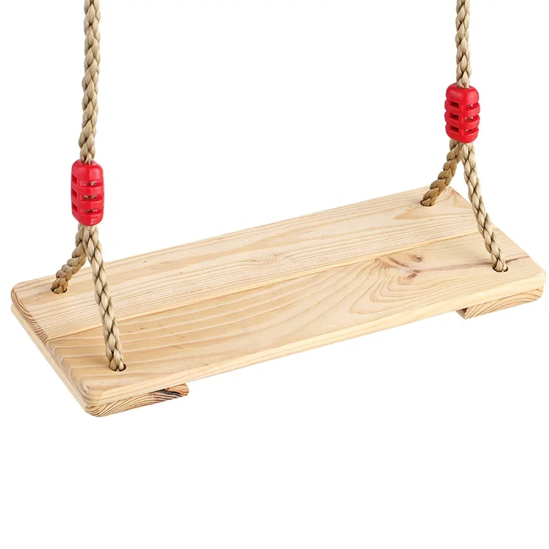 Gladswing Garden Yard Indoor Use Adjustable 48 to Cable 220 lbs Capacity  Wood Durable Hanging Sturdy Wooden Tree Swings Seat
