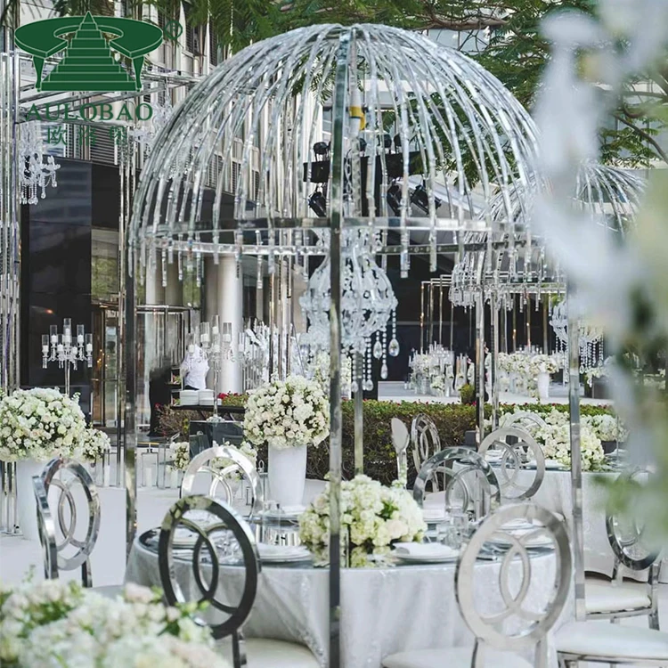 Elegant round shape ghost cake table elegant banquet dining tables with crystals