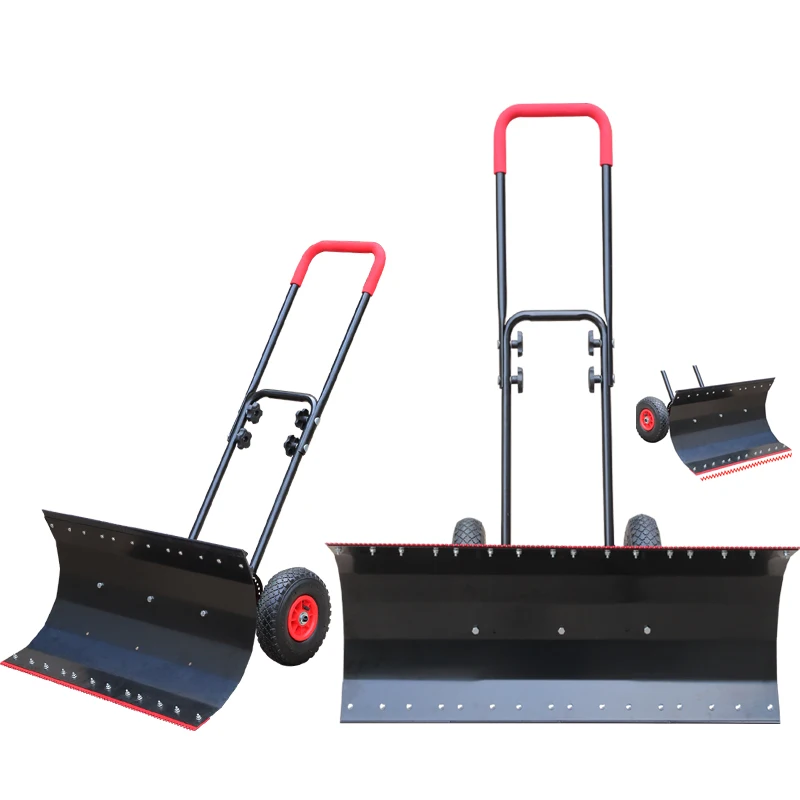 100cm Adjustable heavy duty snow wheeled equipment snow shovel pusher machine pelow clean the snow and ice multifunction
