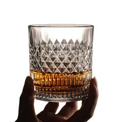 New Design European Style Lead-free Crystal Thick Cold Drinking Cup Brandy Stemless Wine Glasses Cheap Whiskey Glass for Bar