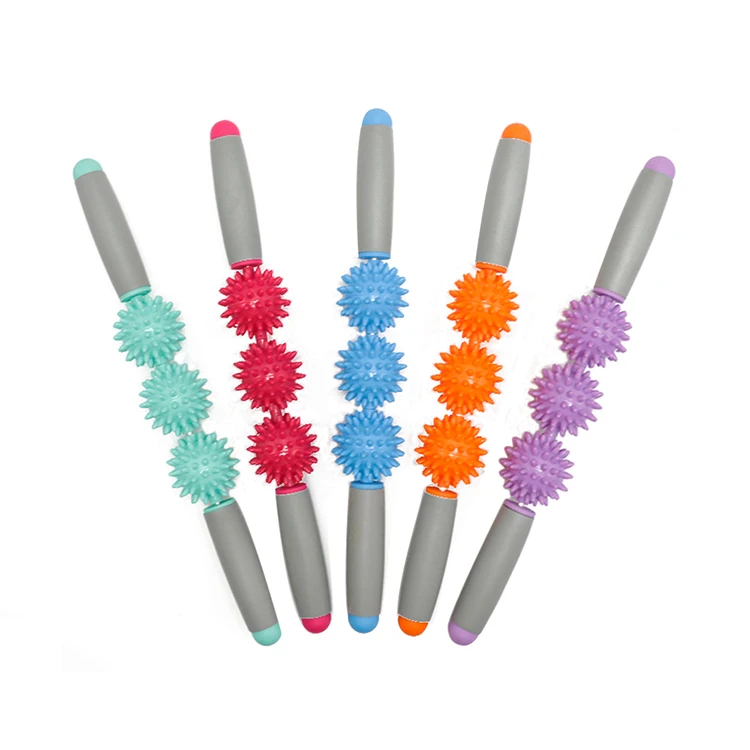 
3 Balls Pressure Point Handheld Muscle Body Massage Stick 