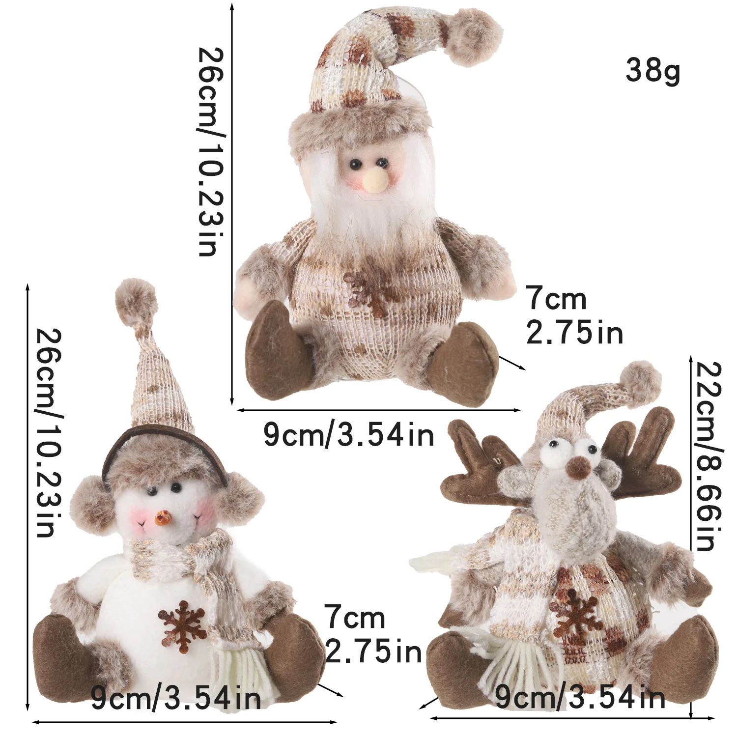 Christmas Snowman Elk Long Legs Doll Xmas Tree Ornament Christmas Plush Toy Decoration Knitted Doll New Year Kids Gifts