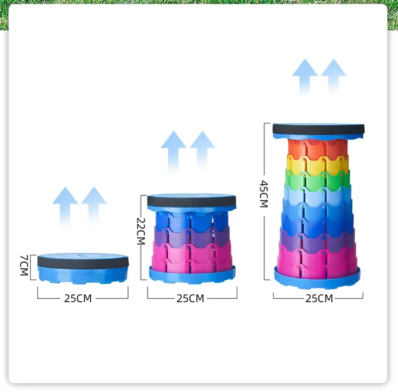 Colorful Portable Retractable Plastic Chair Folding Stool Home use Chairs 400lbs Outdoor activity fishing camping Stool chair