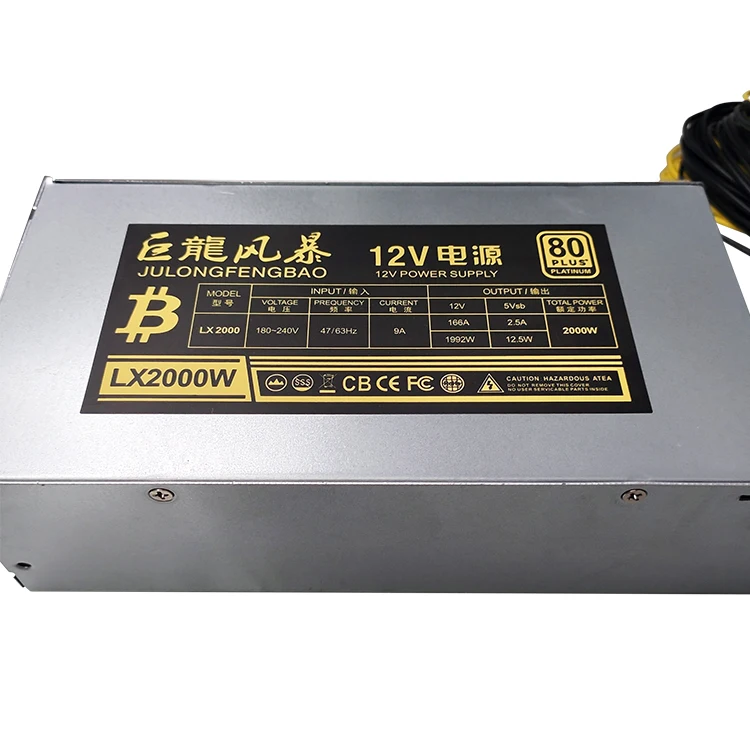 Высококачественный источник питания 2000 Вт Atx Psu компьютерный игровой блок 12 В Pc