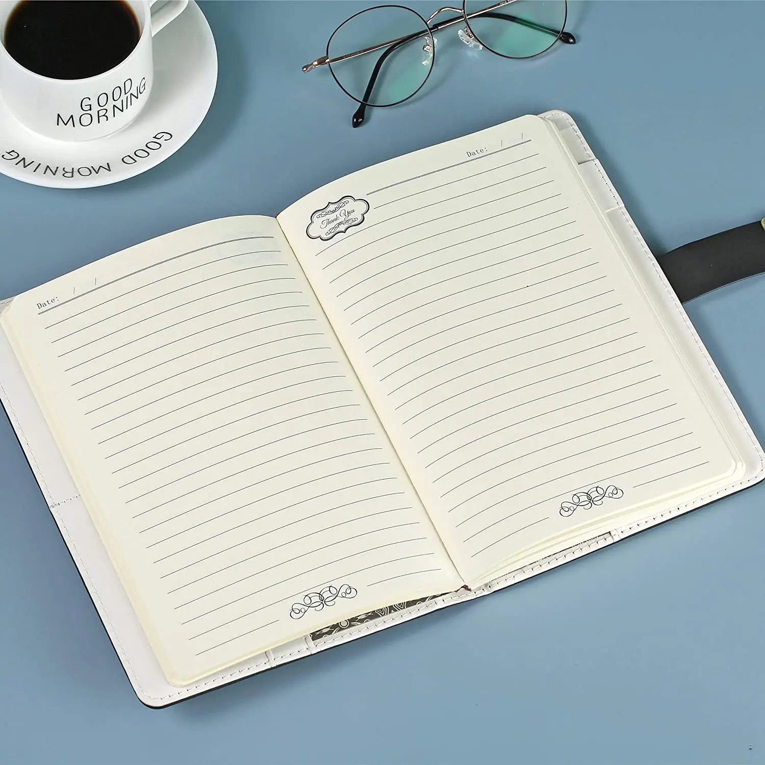 Eco friendly Vintage Flora Journal Travel Leather Hardcover Ruled A5 Password Locking Notebook