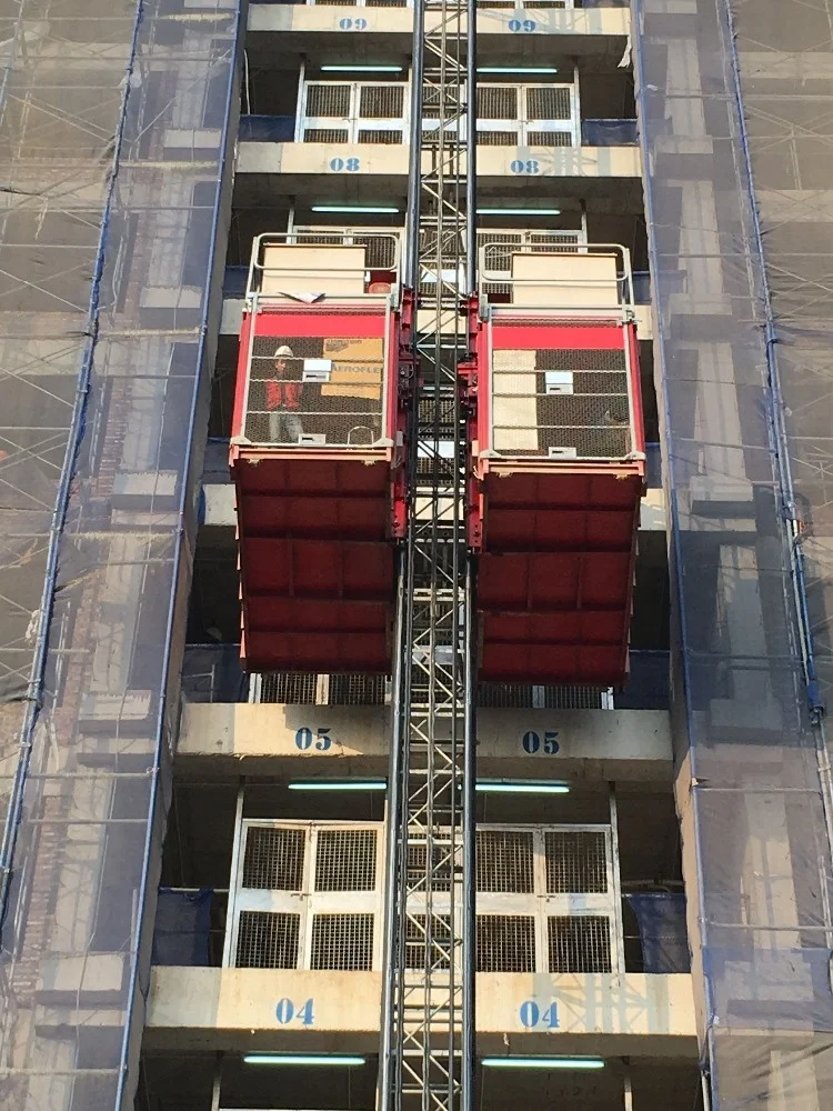 SC series building construction elevator with single or double cage builders and cargo lift China  manufacturer