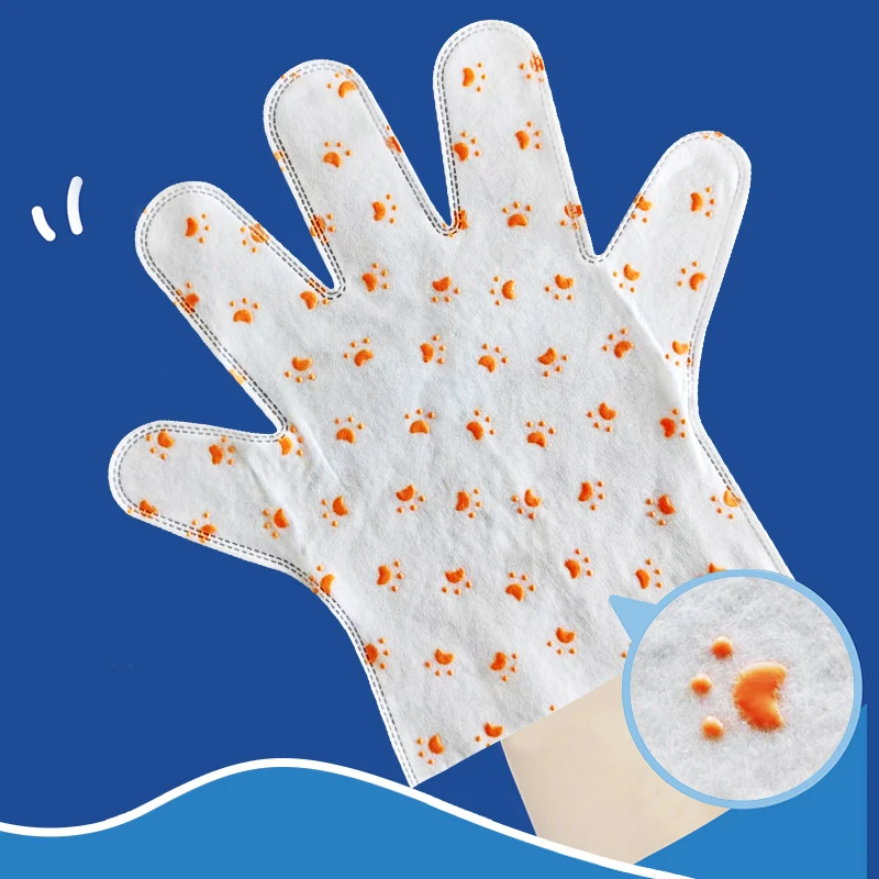 Pet Bath Glove Finger Wipes 6 in 1 Set Pet Feet Teeth Hair Ear Ass Eye Paws Cleaner Set Dog Cat Wet Pet Cleansing Glove Wipe