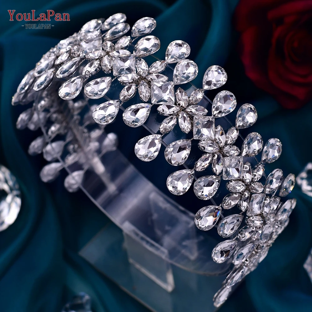 YouLaPan Rhinestone Headbands Shiny Handmade Women Prom Wedding Hair Accessories Bridal Hairstyle Decorations HP354
