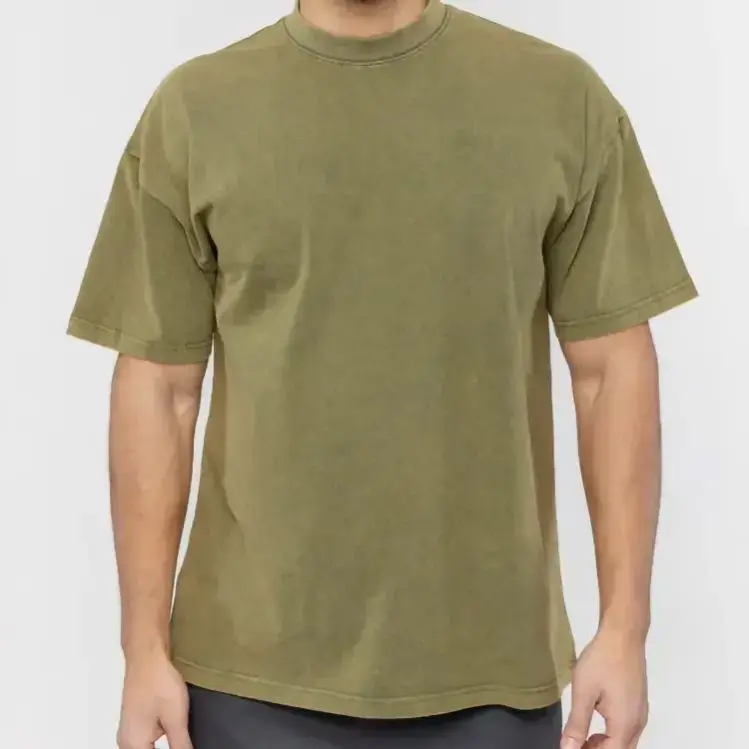 DOVEN OEM Manufacturer Custom Logo Tshirt Cotton Heavyweight Mens Vintage Acid Washed Boxy Oversized Tshirt Unisex
