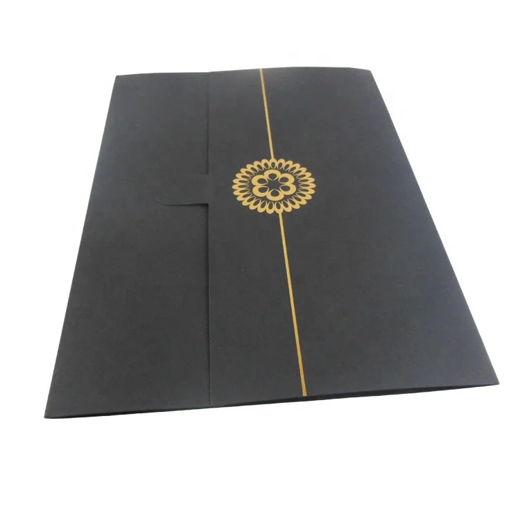 factory wholesale high-grade custom printed kraft paper file folder as envelope for inviting card