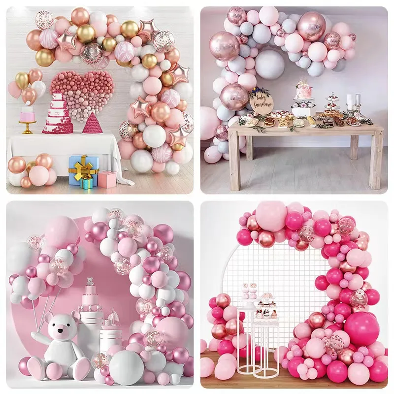 Pink Macaron Balloon Garland Arch Kit Wedding Birthday Party Decor Kids Baby Shower Latex Balloon Chain Wedding Party Balloon