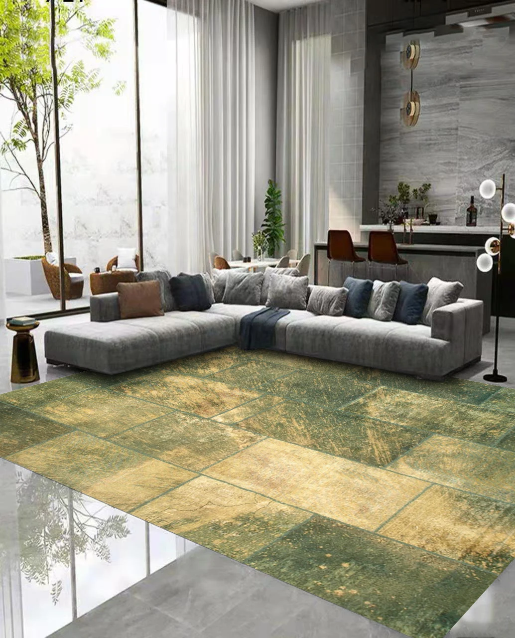 Hand Tufted Area Rug Art Wool Carpet Decorative Floor