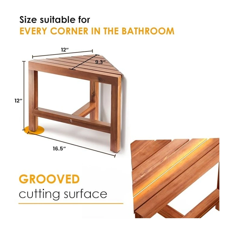 High Quality Shaving Legs Wooden Shower Foot Rest Small Shower Corner Stool Seat for Inside Shower