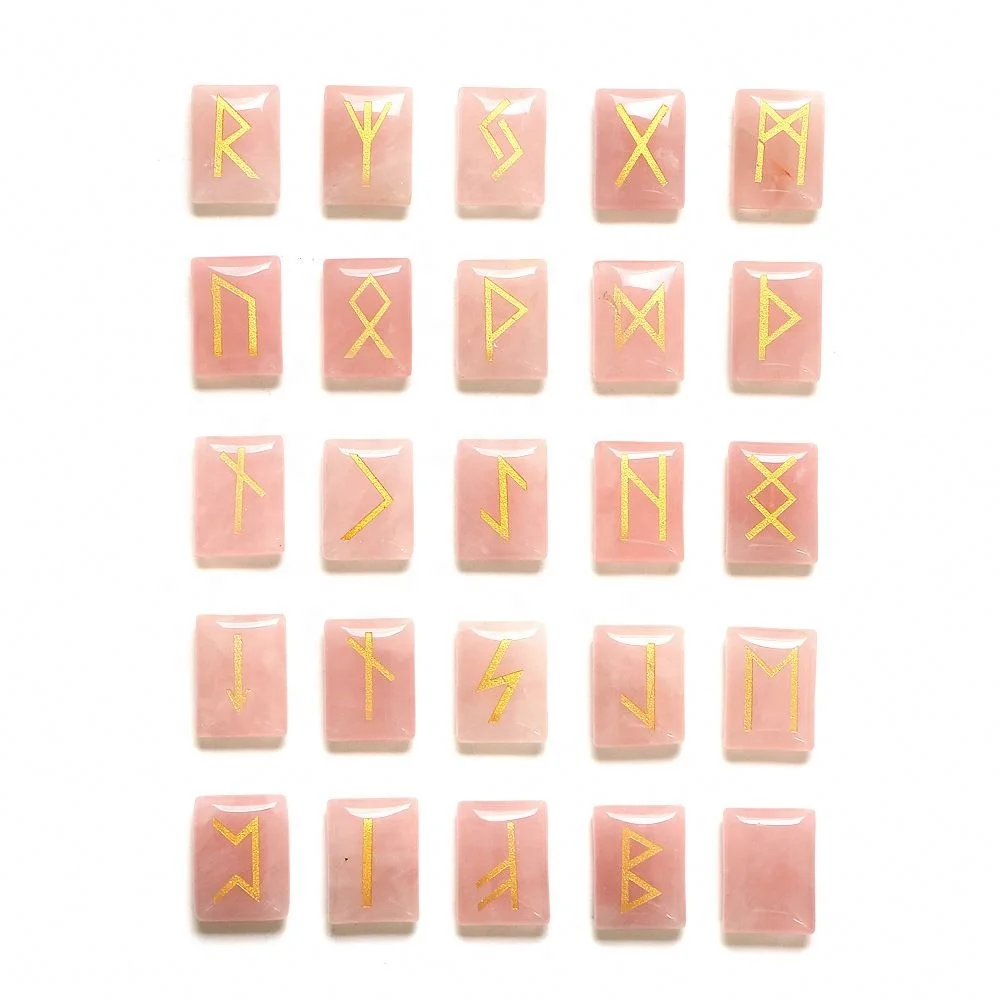 
Natural Crystals Gem Tumbled Engraved Lettering Gemstone Beads Stone For Divination Fortune-Telling Wicca Healing Chakra Reiki 