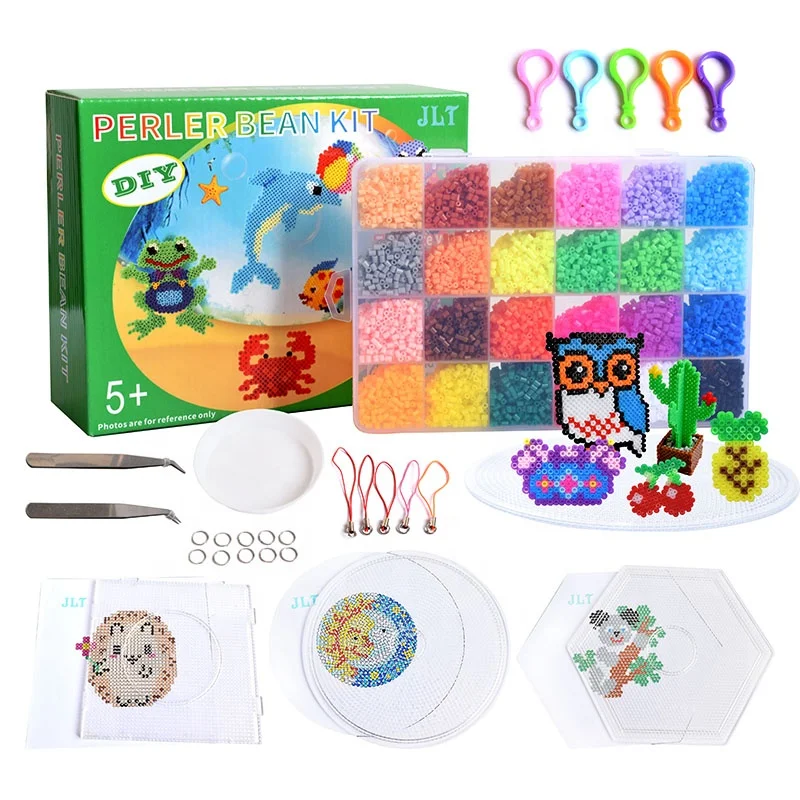 Hot Selling Wholesale DIY Crafts Puzzle Educational Toys 24 Colors 2.6mm Set Hama Perler Fuse Beads Gift Box for Kids
