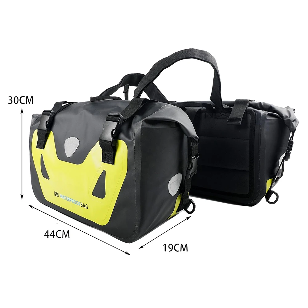 Waterproof Motorcycle Side Bag Rear Seat Tail Package Large Capacity Cycling Motor Motorbike Pack 25L*2 Saddle
