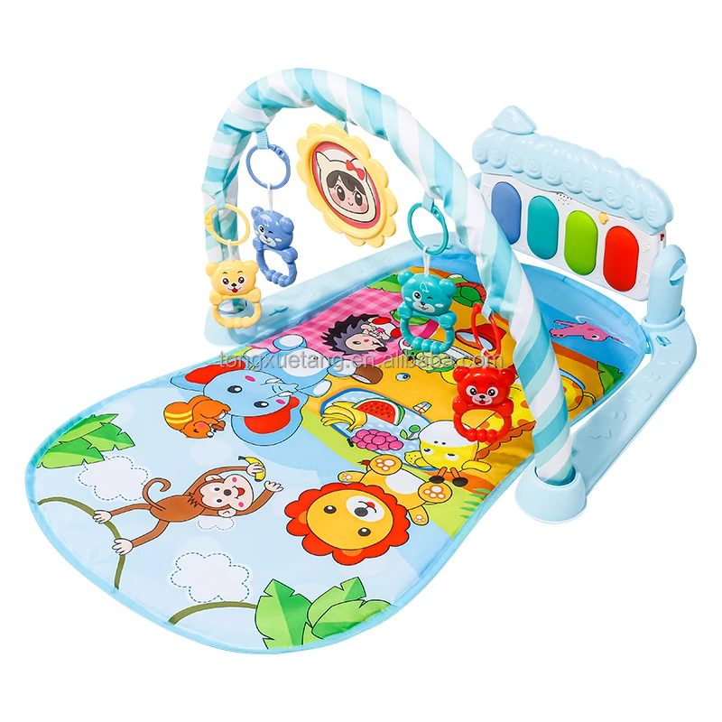 2024 Wholesale factory price music play piano game blanket baby fitness rack newborn baby  music game blanket baby play gym mats