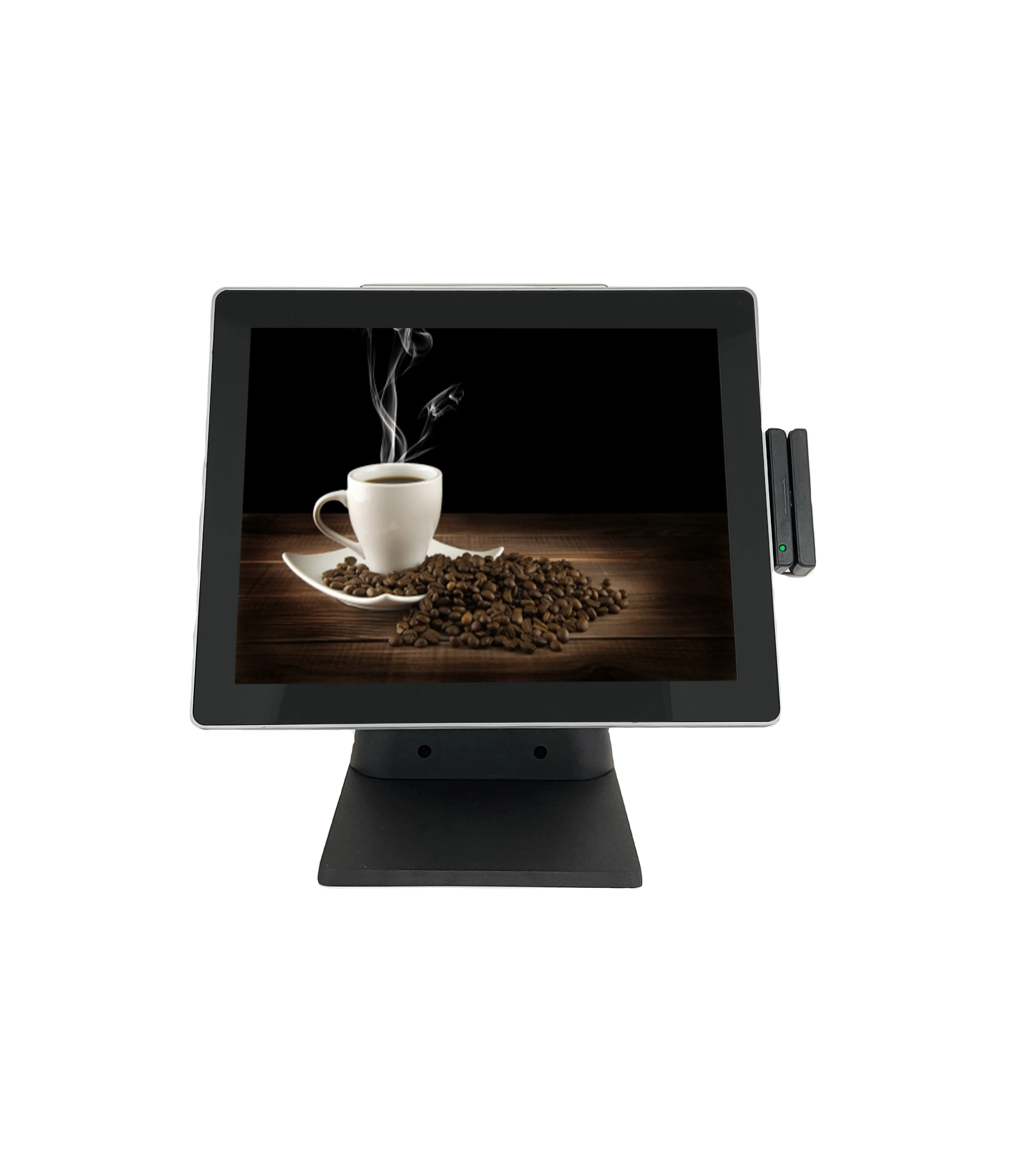 15 inch true flat capacitive touch screen monitors point of sale with customer display POS SYSTEM
