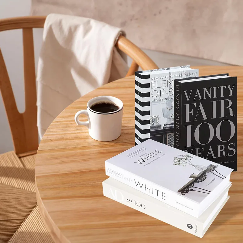 Hardcover Coffee Table Decorative Real Stacked Book Box Set For Home Decoration