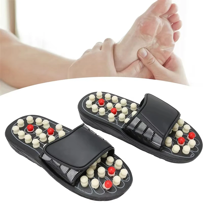 Customized Waterproof Non-Slip Massage Shoe Muscle Relax Foot Acupuncture Therapy Vibrating Acupoint Massage Slipper For Lady