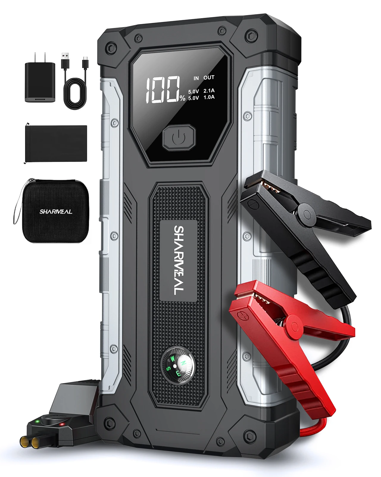 2000A Peak Current Car Jump Starter 15000mAh 12V Jump Box Car Battery Booster Pack Multi-Function Car Jumper