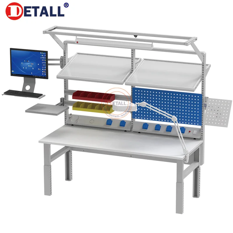 malaysia type esd work table metal industrial steel garage workbench cabinets with drawers for tool storage