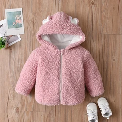 Quality Artificial Wool Outfit Baby Winter jackets Outwear Infant Toddlers Baby Girl fur hood long sweater Coat With Hood