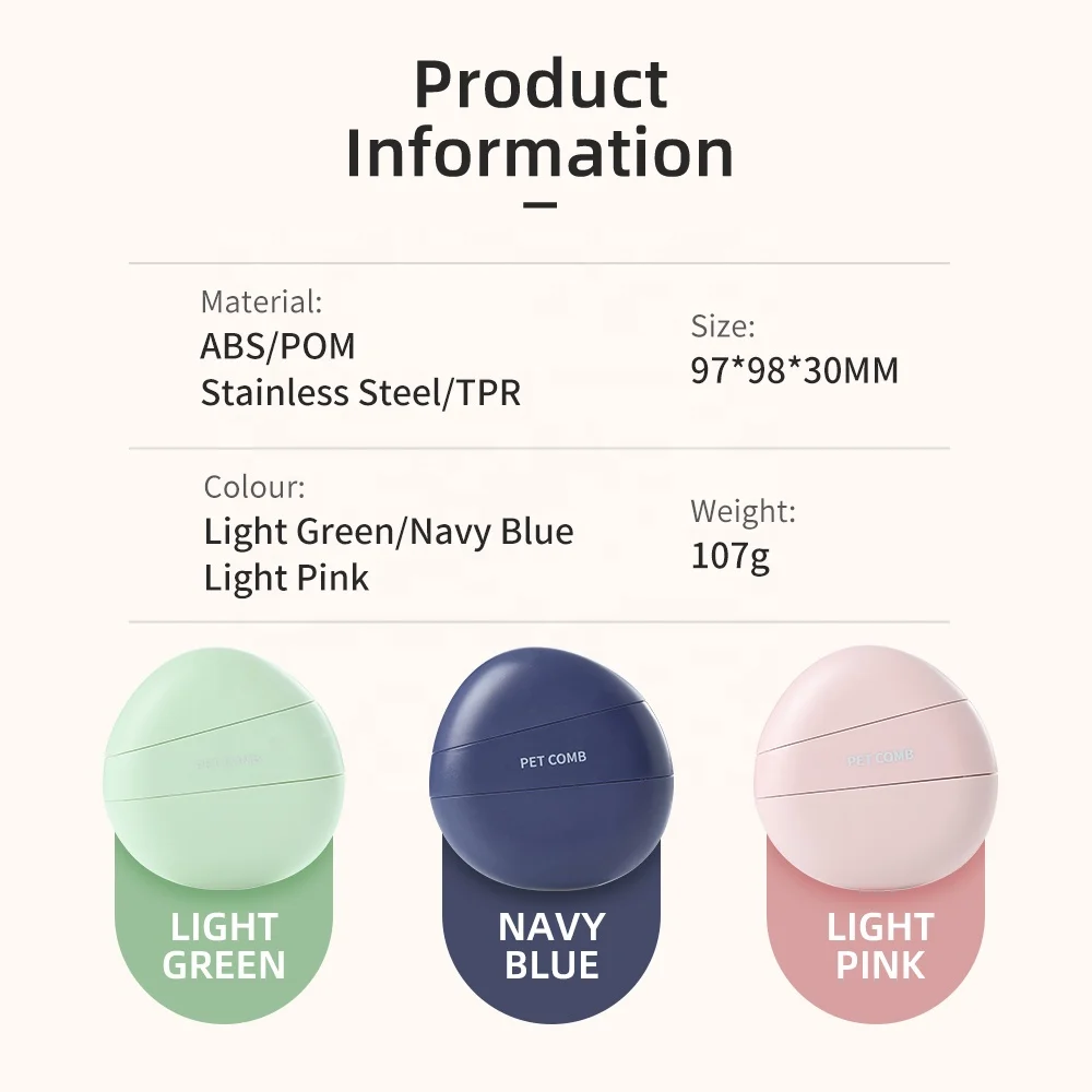 3 In1 Multifunction Portable Cobblestone Opening Knots Massage Dog Cat Pet Grooming Comb