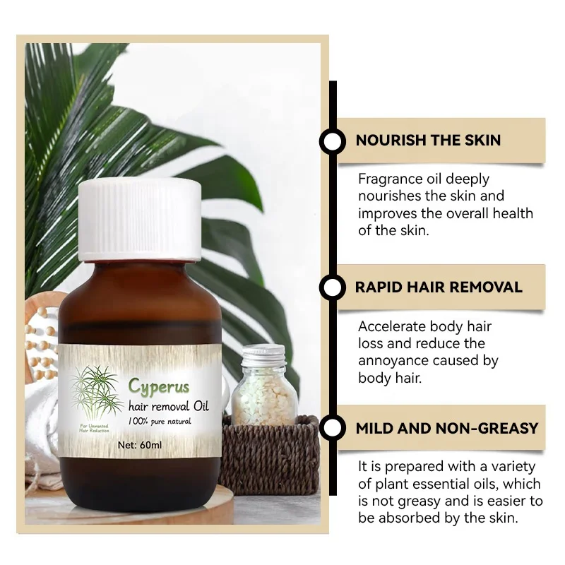 Cyperus Rotundus Oil Reduce After Body Shaving Hair Growth Skin Smooth Hair Remove Oil
