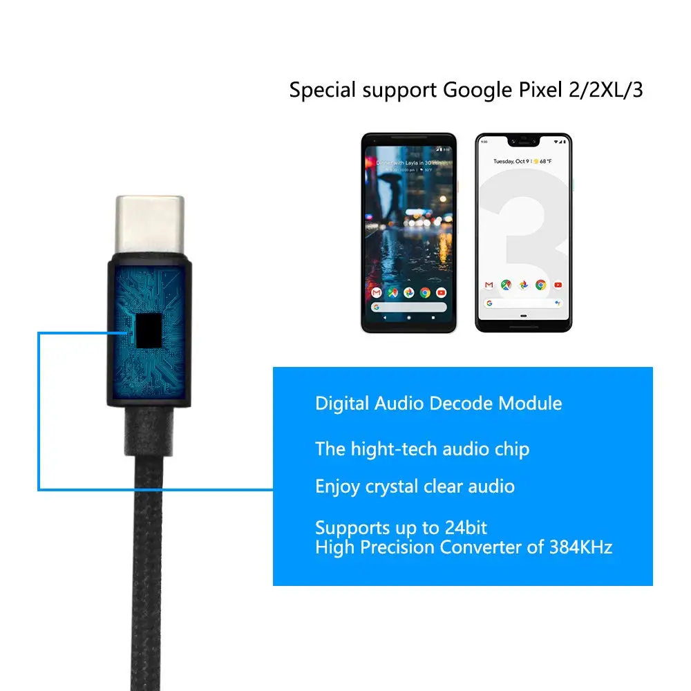  USB-C до 3 5 мм разъем AUX Кабель-адаптер с разъемом USB Type-C для DAC 24bit высокого разрешения цифровой