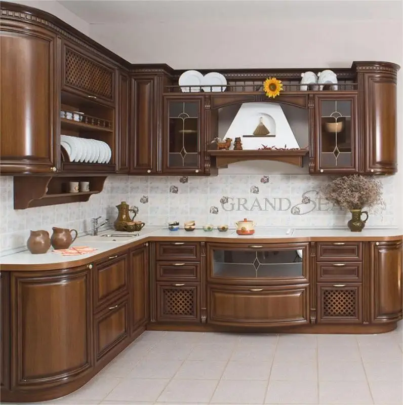 American Style Custom Design Solid Wood Kitchen Cabinet with Factory Price