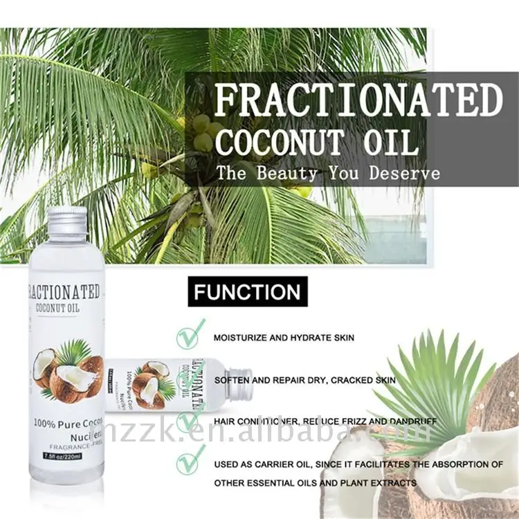 Factory Supply virgin coconut oil for skin and hair Pure Fractionated Coconut Oil
