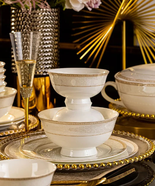 Christmas CeramicTableware 20 Piece Set Equipped  Fashion Xiaozi Series 4 Dining Simple Bone China Tableware Set