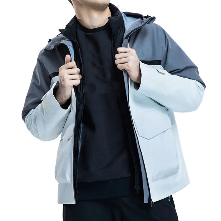 Высокая-конец новый дизайн с капюшоном 3 в 1 оболочки куртка мужская куртка для активного отдыха на каждый день короткий пуховик OEM изготовленный на заказ логотип с капюшоном утолщенная теплая камуфляжная куртка