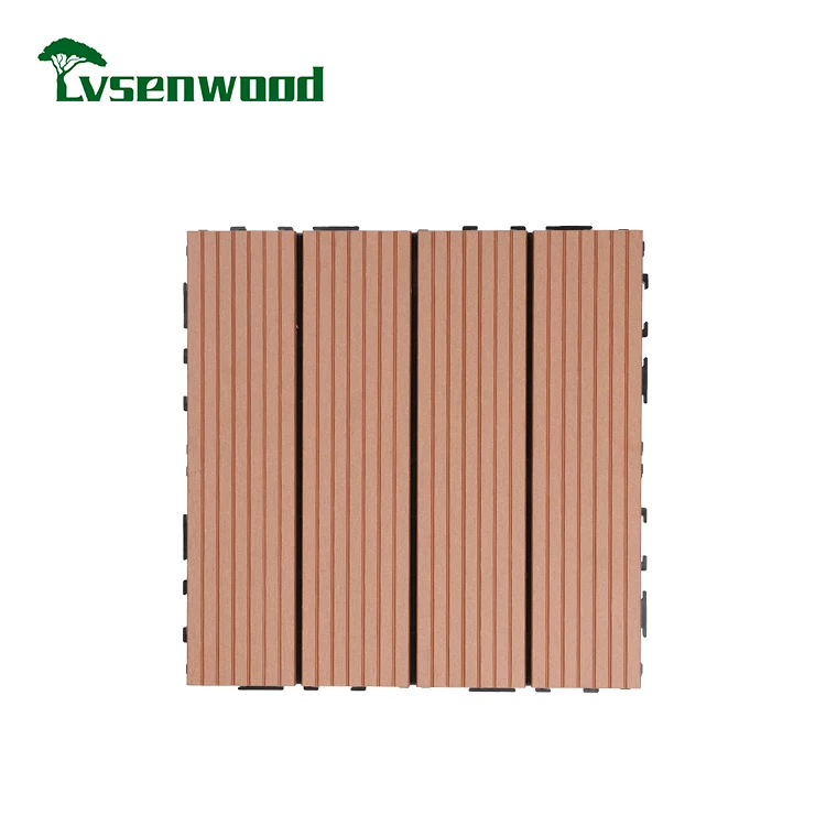 Factory Directly Sell Wpc Decking Tile 30X30 Wooden Floor Plank DIY Wpc Decking Floor Covering