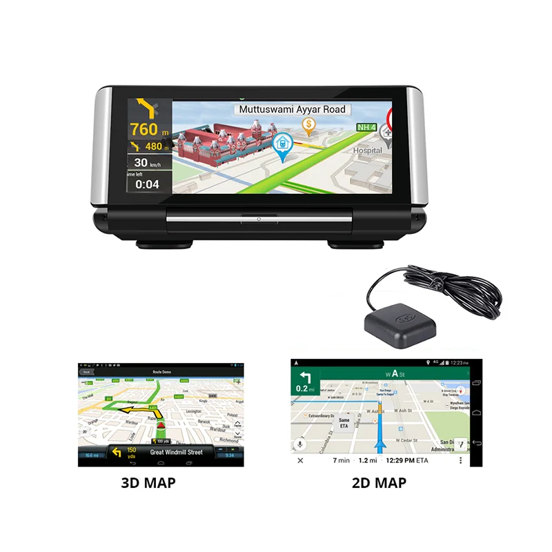 
Dashboard FHD 1080P GPS Tacking Device Navigation Video Loop Recording Dual Lens Dash Cam 