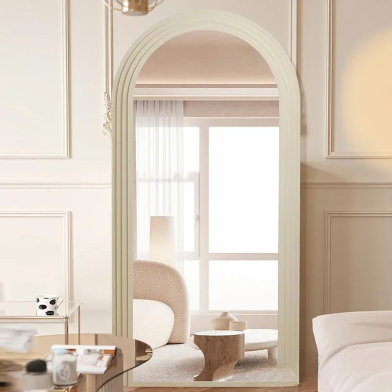 Full Body Mirror Arched European Style Floor Mirror Bedroom, Vertical Large Wall Decoration Mirror Dressing Room