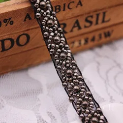 Кружевная аппликация, бисерная лента, ручная работа, отделка семян, платье, горячая Распродажа, жемчужная отделка для свадьбы