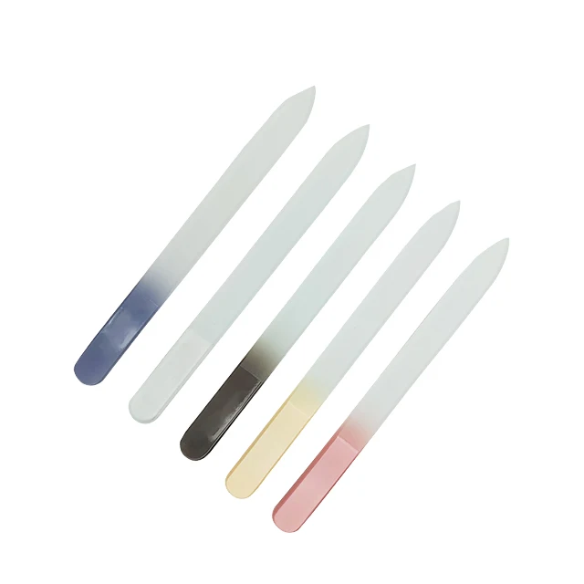 Custom Logo Gradient Colors nanoglass filer Gloss Finger Nano Crystal Glass Nail File With Case for manicure