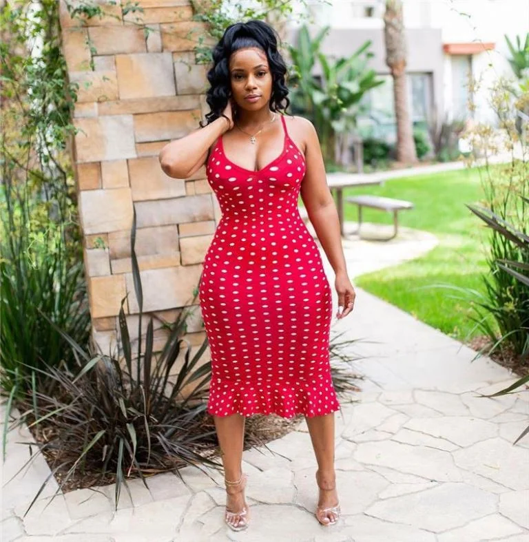 Wholesale Latest Women Polka Dot Sleeveless Bodycon 2019 Maxi Long Dress