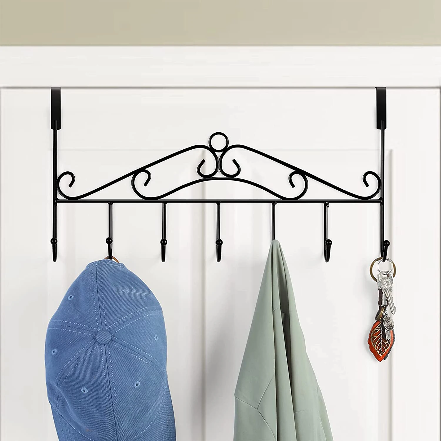ver The Door Hooks Hanger/Over The Door Towel Rack Coat Rack with 7 Hooks/Metal Hanging Organizer for Clothes Coat Hat Towel.jpg