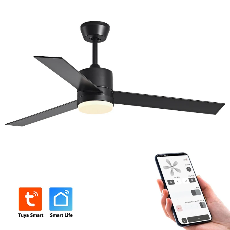 Nordic Style Commercial Industrial Ceiling Fan With Light And Remote Control 3 Composite Panel Blade Dc Motor Ceiling Fan Lamp