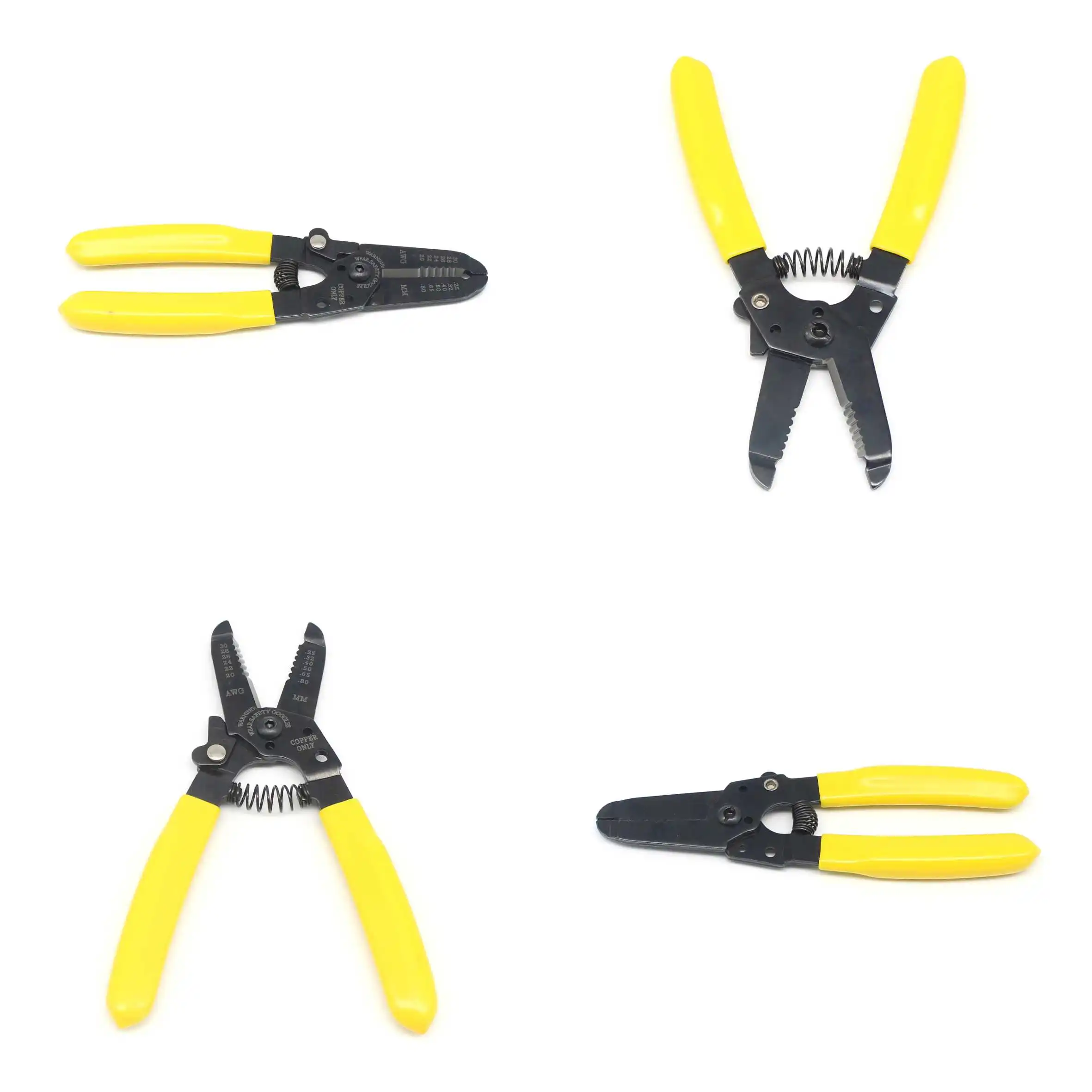 Black Oxide 20-30 Awg Yellow Handle Copper Electric Wire Stripper