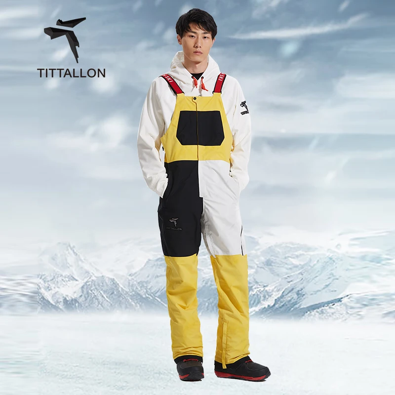 Snowsuit menand women sports snowboard windproof bib pants waterproof sports ski overalls in winter