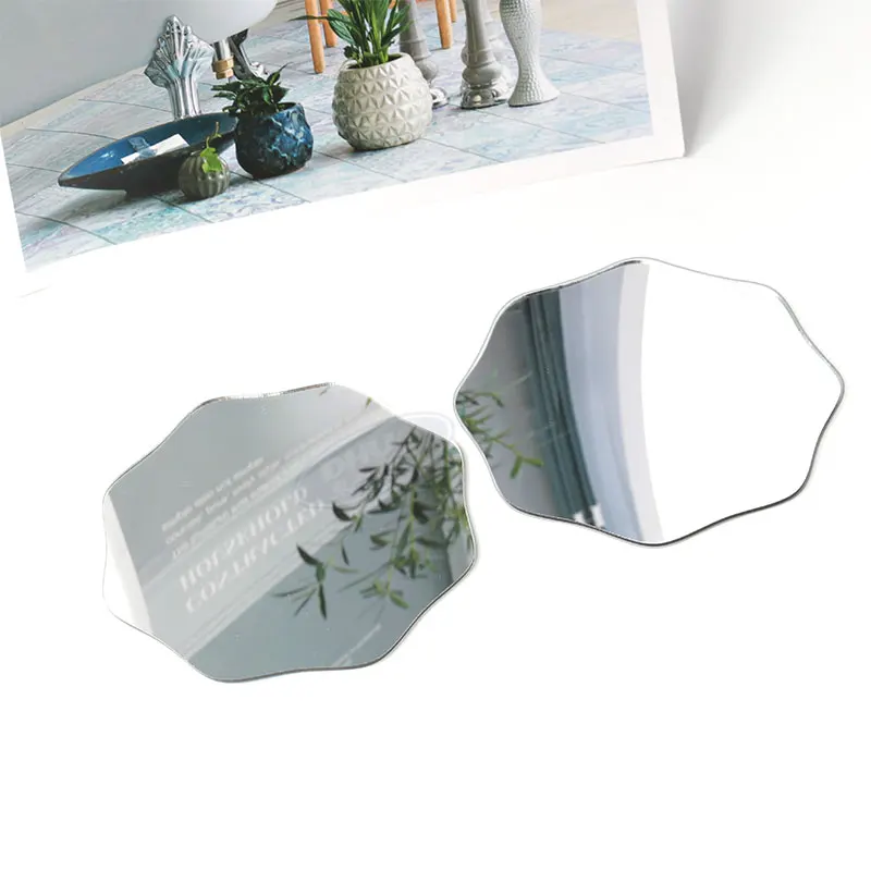 Sticker Hexagon Mirror Acrylic 1mm Acrylic Mirror Sheet Silver Color Laser Cutting Mirror