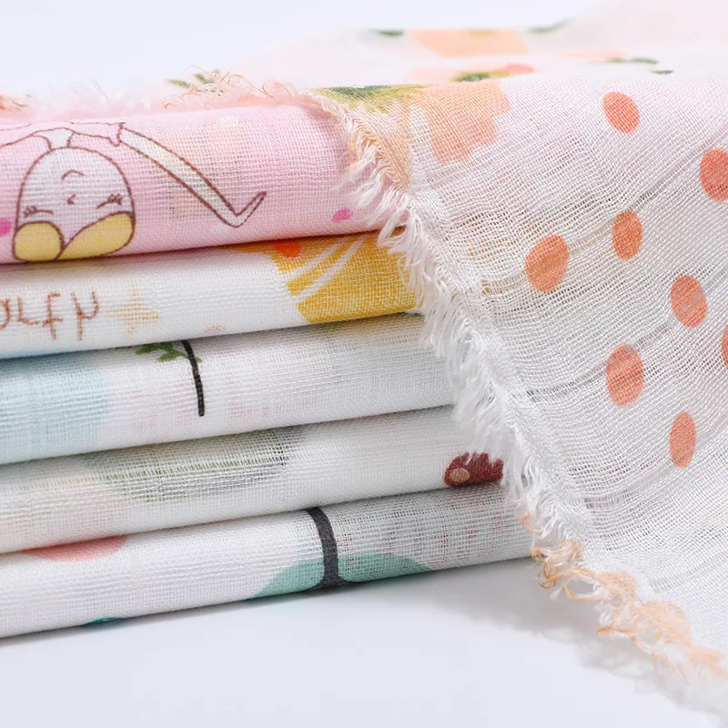wholesale double gauze solid color bamboo muslin fabric for baby swaddle blanket