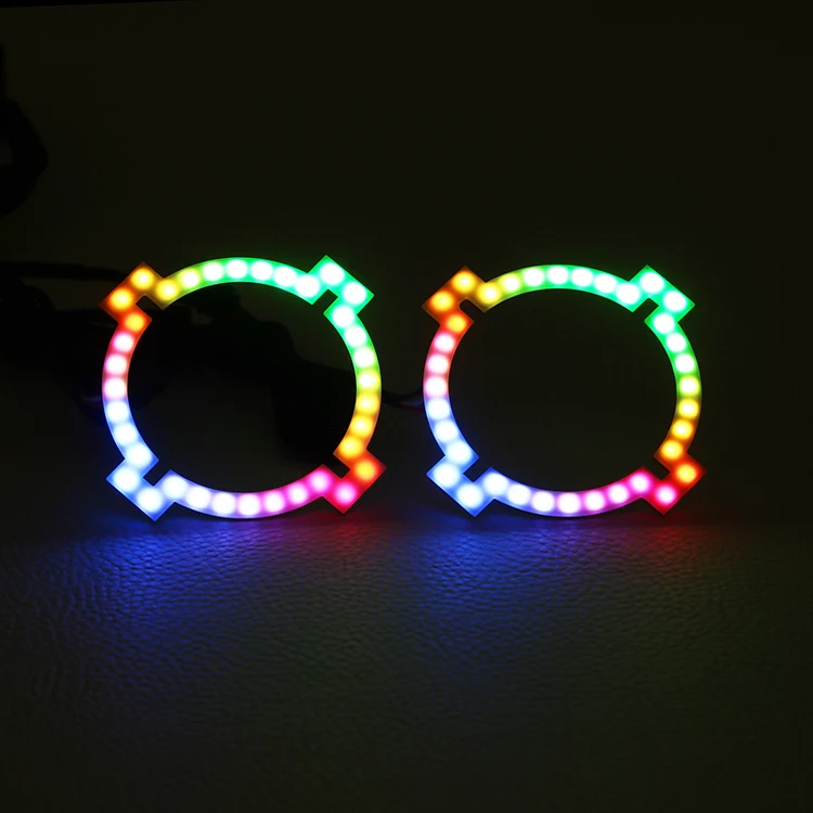 Led Car lights  X Shape Halo RGB Chasing Color Flowing APP Controlled for car accessories