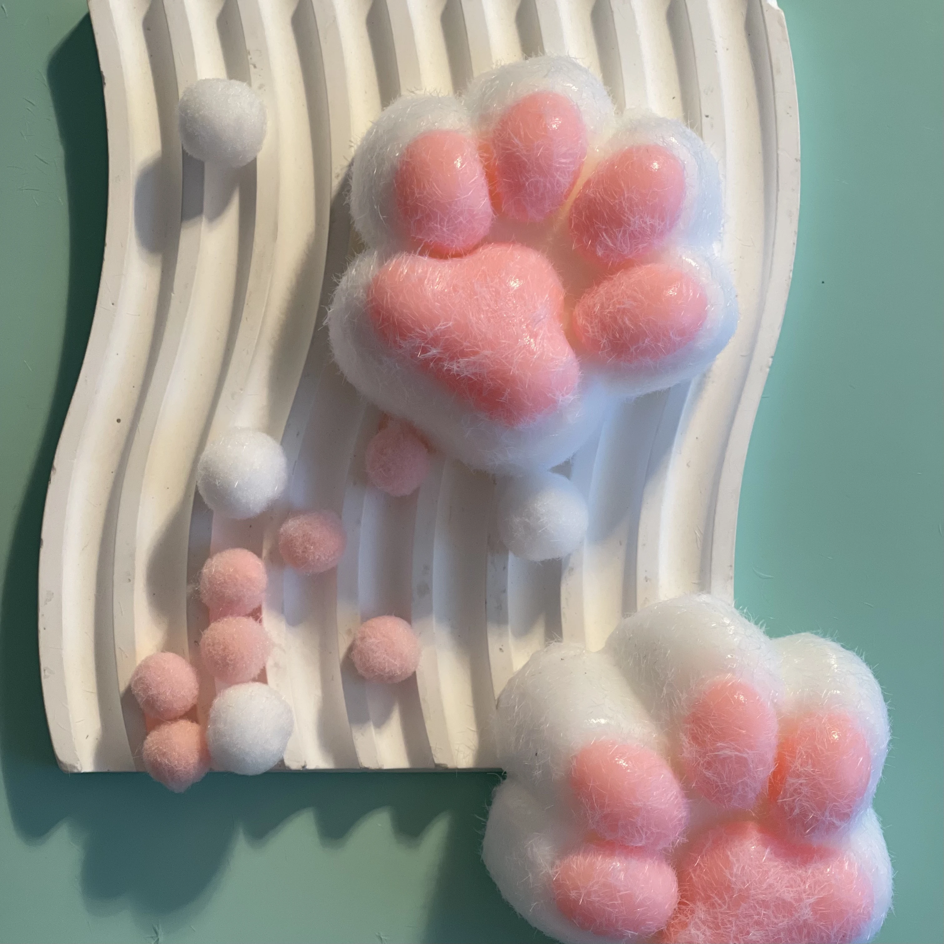 Ultra Soft Cute Furry Cat Paw Squishy Toy TPR Stress Relieving Kawaii Squishy Fidget Toy Set Taba Squishy