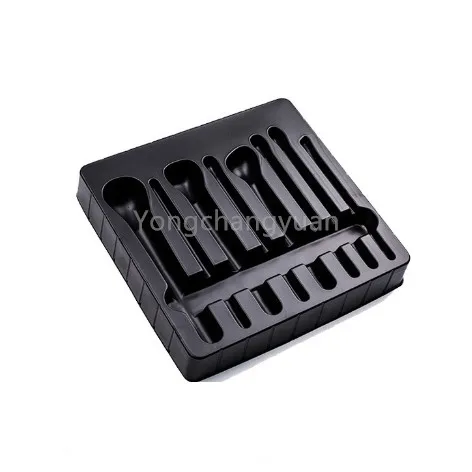 black blister pet plastic packaging insert tray thermoformed blister for cosmetics